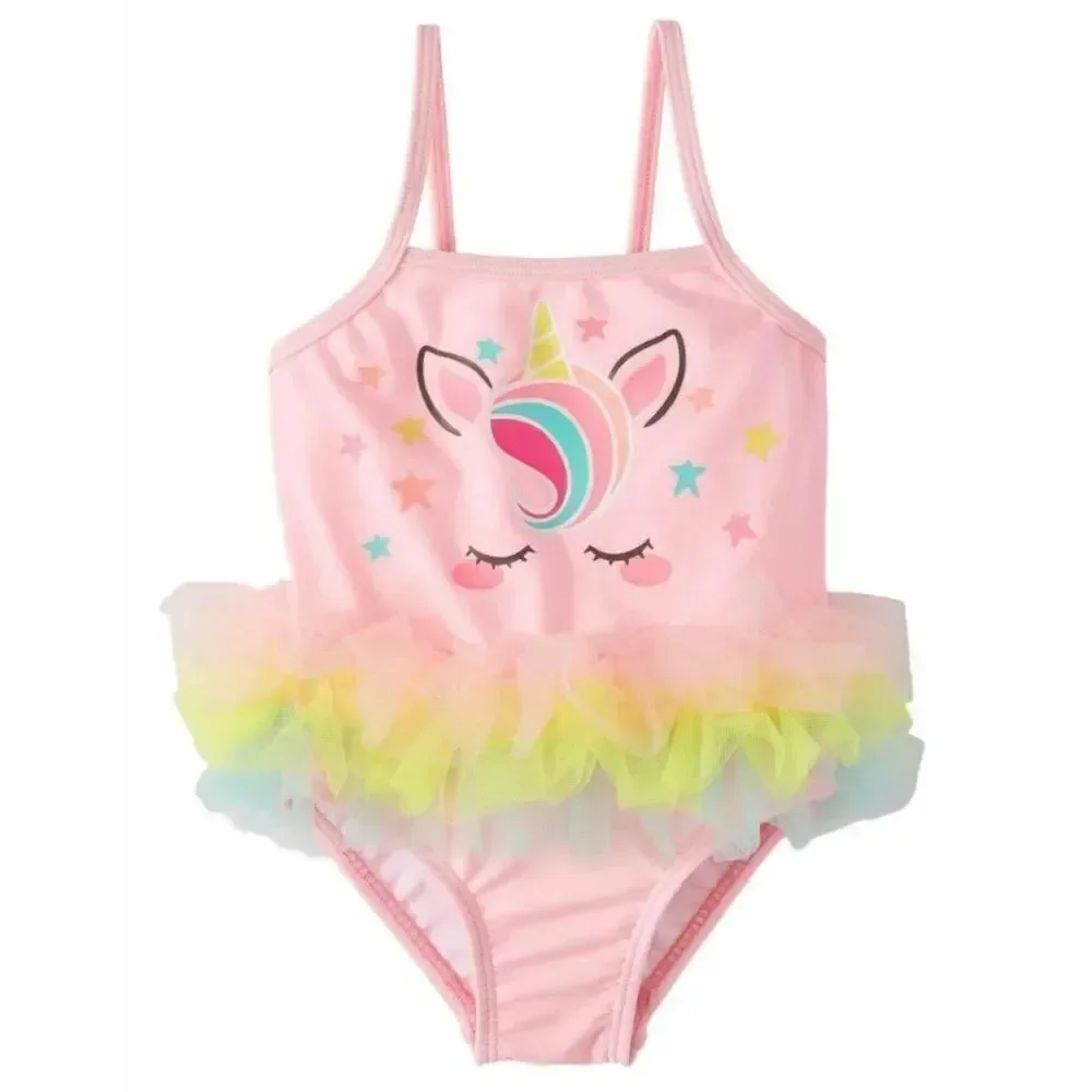 Baby Girls Wonder Nation Unicorn One Piece Tutu Swimming Bathing Suit - Sz 3-6 m